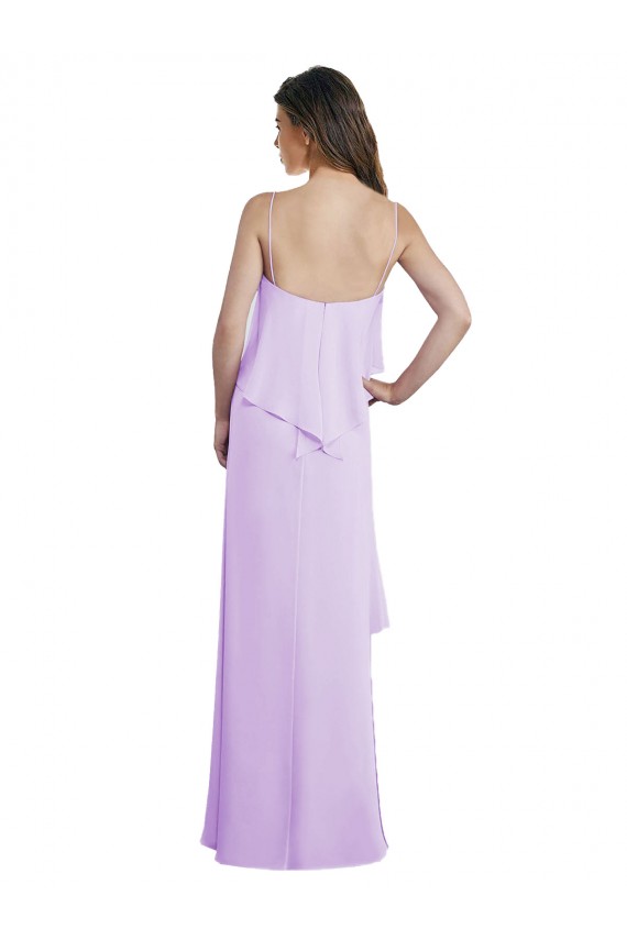 Chiffon Long Sleeveless Low Back Bridesmaid Dress / Evening Dress Sheffield