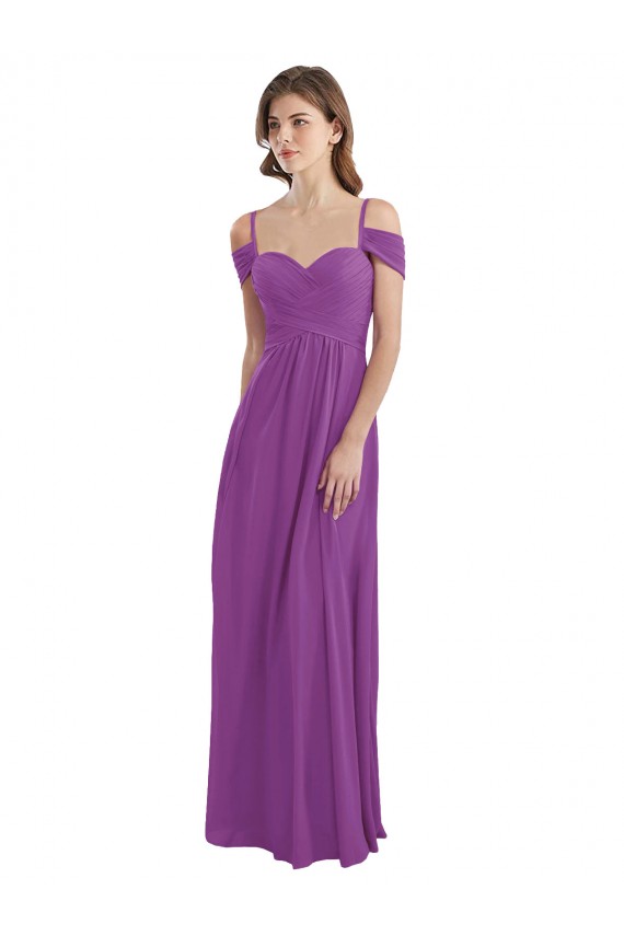Soft Chiffon A-Line Cold Shoulder Dahlia Bridesmaid Dress Sheffield