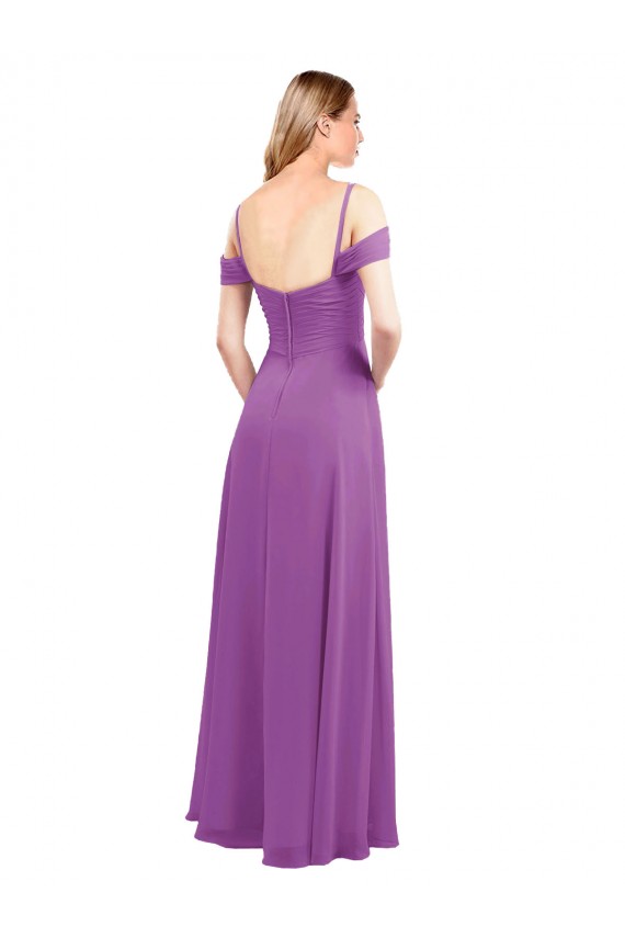 Soft Chiffon A-Line Cold Shoulder Dahlia Bridesmaid Dress Sheffield