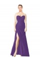 Soft Chiffon A-Line Long Sleeveless Low Back Side Slit Bridesmaid Dresses Sheffield