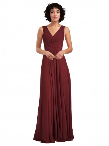Soft Chiffon Long Sleeveless V-Back Bridesmaid Dress Sheffield