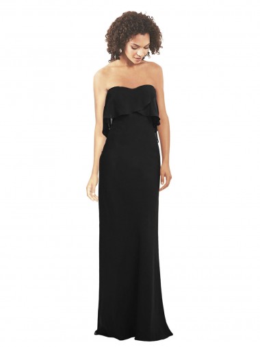 Soft Chiffon Sheath Sheath Sleeveless Black Bridesmaid Dress Sheffield