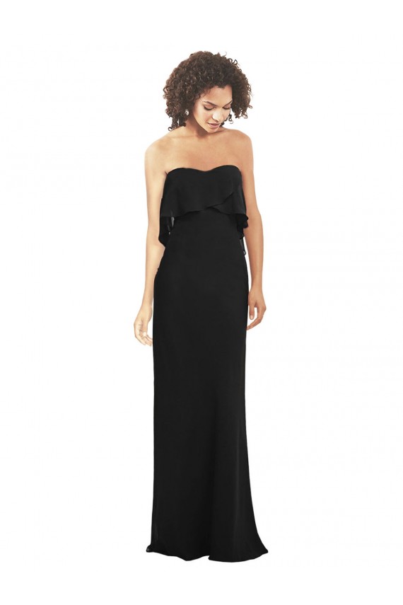 Soft Chiffon Sheath Sheath Sleeveless Black Bridesmaid Dress Sheffield