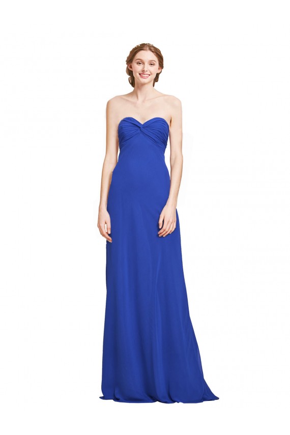 Soft Chiffon A-Line Long Sleeveless Bridesmaid Gown Sheffield