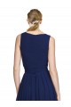 Chiffon A-Line Long Sleeveless Dark Navy Bridesmaid Dresses Sheffield