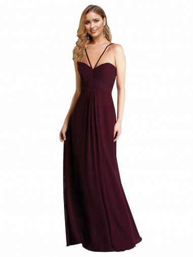 Chiffon A-Line Long Sleeveless Open Back Wedding Party Dress Sheffield