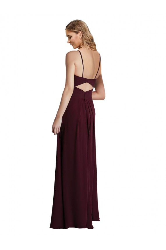 Chiffon A-Line Long Sleeveless Open Back Wedding Party Dress Sheffield