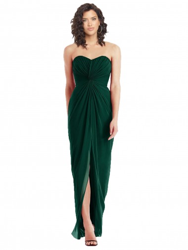 Soft Chiffon A-Line Long Sleeveless Low Back Ever Green Bridesmaid Dresses Sheffield