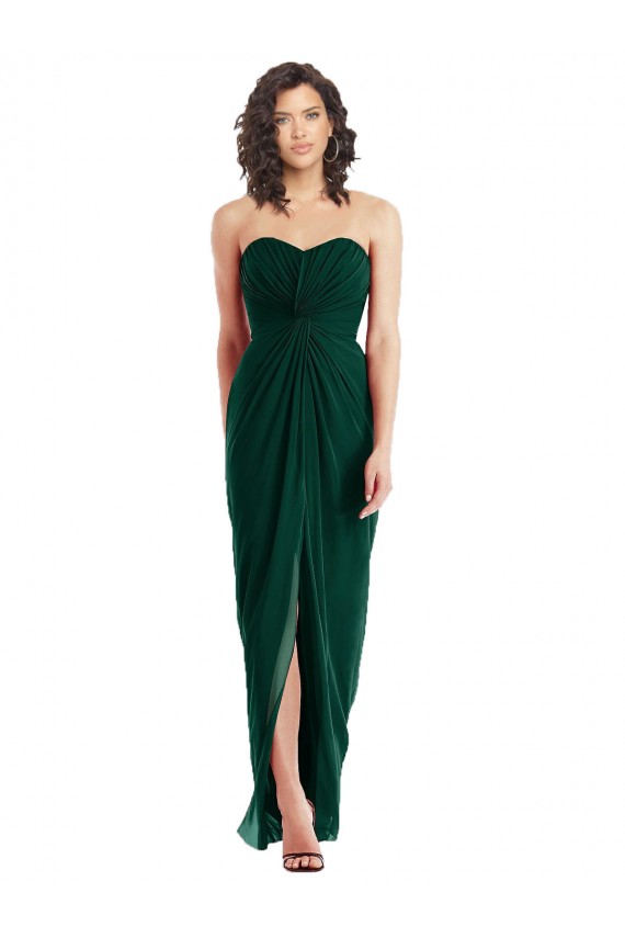 Soft Chiffon A-Line Long Sleeveless Low Back Ever Green Bridesmaid Dresses Sheffield