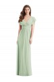 Soft Chiffon Trumpet Long Flutter Sleeves Open Back Bridesmaid Dress Sheffield