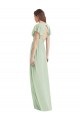 Soft Chiffon Trumpet Long Flutter Sleeves Open Back Bridesmaid Dress Sheffield