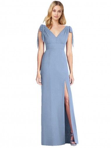 Soft Chiffon Mermaid Long Sleeveless V-Back Bridesmaid Dress Sheffield