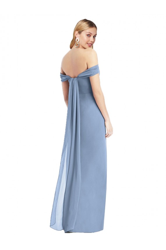 Soft Chiffon Mermaid Long Sleeveless Low Back Semi Formal Evening Dress / Bridesmaid Dress Sheffield