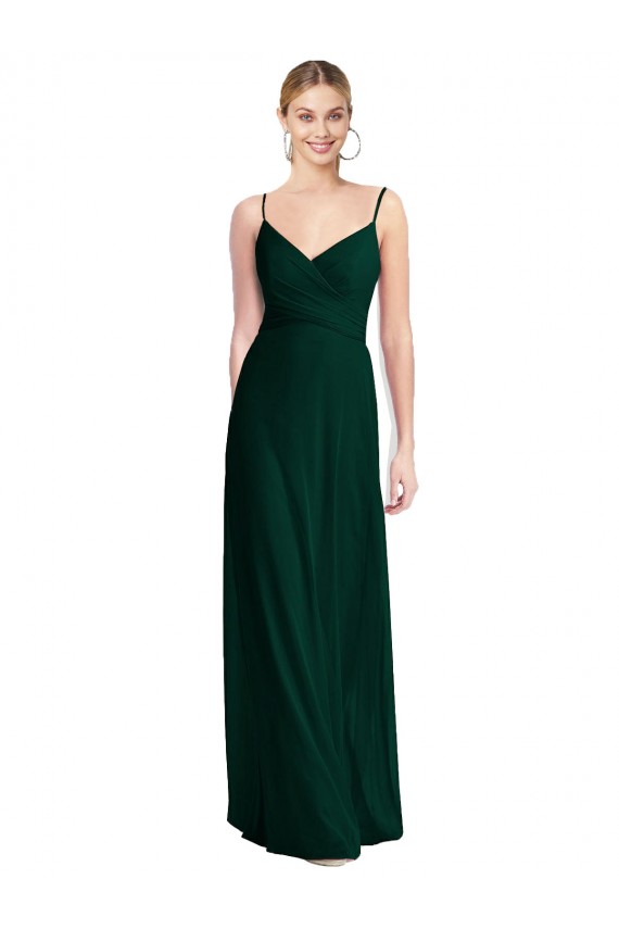 Soft Chiffon A-Line Long Sleeveless Ever Green Low Back Bridesmaid Dress Sheffield