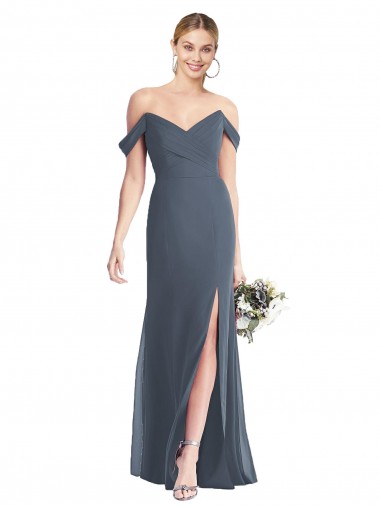 Soft Chiffon Trumpet Long Sleeveless Low Back Bridesmaid Dress Sheffield