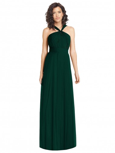 Soft Chiffon A-Line Long Sleeveless Ever Green Bridesmaid Dress Sheffield