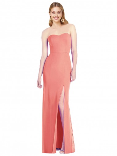 Soft Chiffon Trumpet Long Sleeveless Front Slit Bridesmaid Dresses Sheffield