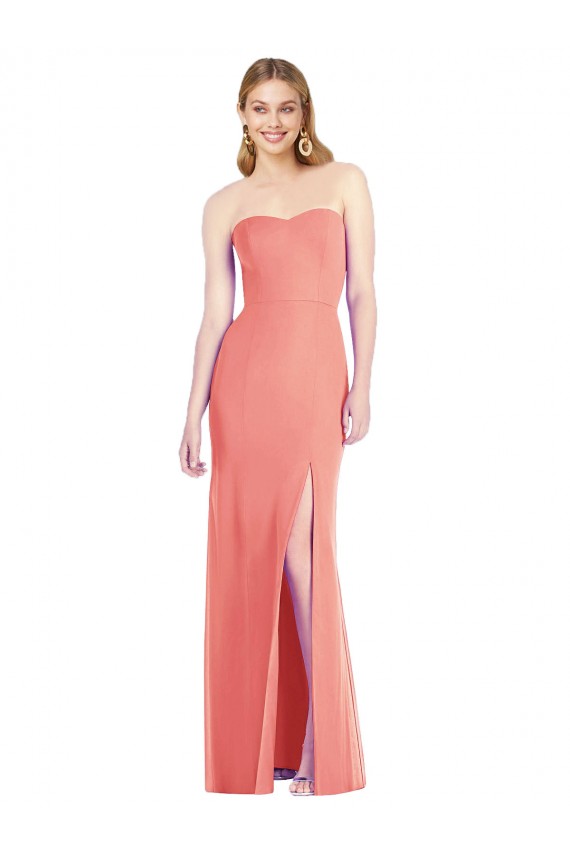 Soft Chiffon Trumpet Long Sleeveless Front Slit Bridesmaid Dresses Sheffield