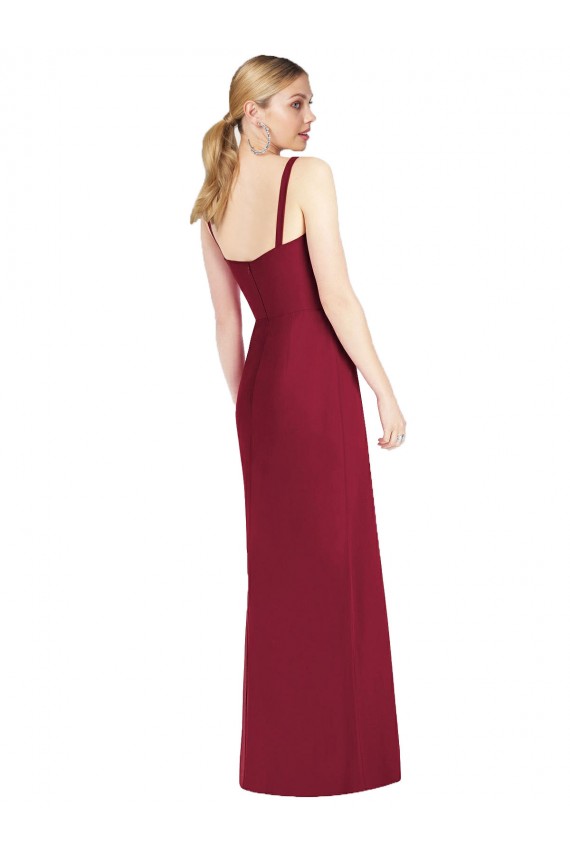 Soft Chiffon Mermaid Long Sleeveless Side Front Slit Bridesmaid Dresses Sheffield