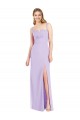 Soft Chiffon Mermaid Long Sleeveless Side Front Slit Bridesmaid Dresses Sheffield