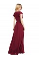 Lxue Chiffon A-Line Long Flutter Sleeves Bridesmaid Dress Sheffield