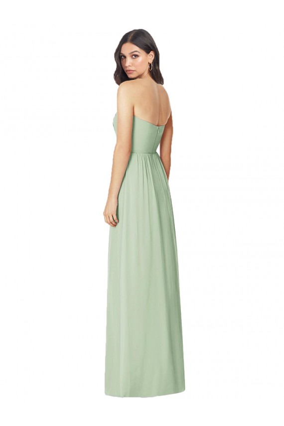 Soft Chiffon Trumpet Long Sleeveless Sage Bridesmaid Dress Sheffield