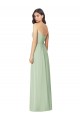 Soft Chiffon Trumpet Long Sleeveless Sage Bridesmaid Dress Sheffield