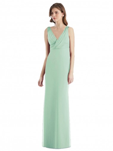 Chiffon Trumpet Long Sleeveless Open Back Bridesmaid Dress / Evening Dress Sheffield