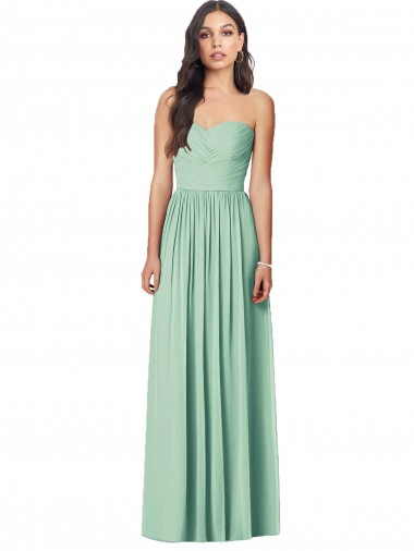 Soft Chiffon Trumpet Long Sleeveless Mint Green Bridesmaid Dress Sheffield