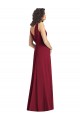 Chiffon A-Line Long Sleeveless V-Back Hunter Bridesmaid Dresses Sheffield