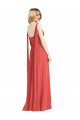 Soft Chiffon A-Line Long Sleeveless Firecracker Low Back Bridesmaid Dress Sheffield