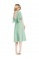 Soft Chiffon A-Line Knee Length Flutter Sleeves Open Back Bridesmaid Dress Sheffield