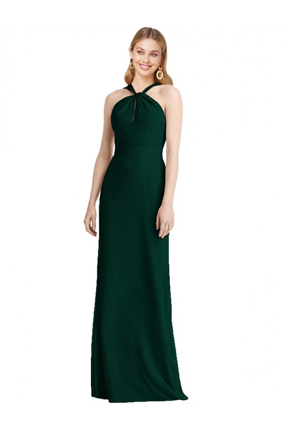 Soft Chiffon Trumpet Long Sleeveless Ever Green Bridesmaid Dress Sheffield