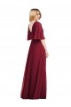 Soft Chiffon Trumpet Long Flutter Sleeves Bridesmaid Dress Sheffield