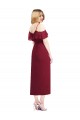 Soft Chiffon Trumpet Cocktail Length Cold Shoulder High Low Bridesmaid Dress Sheffield