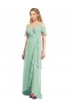 Soft Chiffon Trumpet Long Cold Shoulder High Low Bridesmaid Dress Sheffield