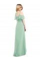 Soft Chiffon Trumpet Long Cold Shoulder High Low Bridesmaid Dress Sheffield