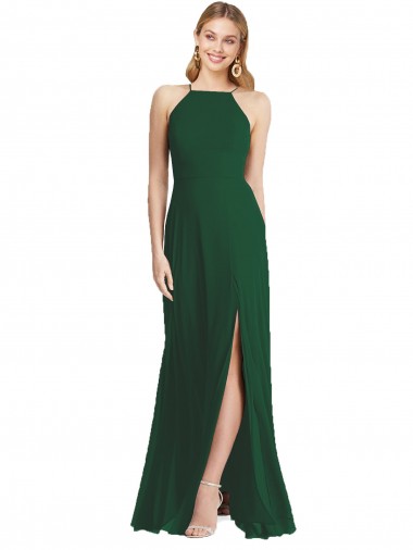 Soft Chiffon A-Line Sleeveless Dark Green Semi Formal Evening Dress / Bridesmaid Dress Sheffield