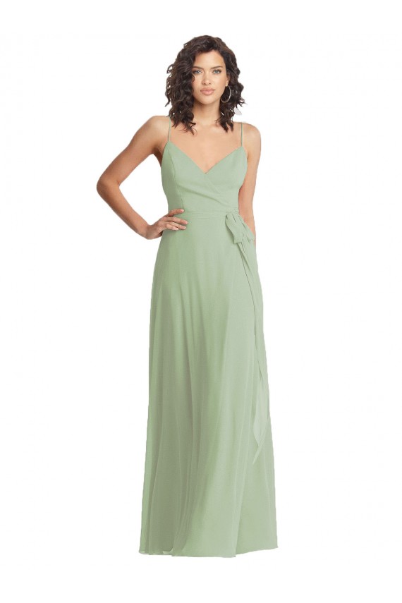 Soft Chiffon Trumpet Long Sleeveless Formal Evening Gown / Bridesmaid Dress Sheffield