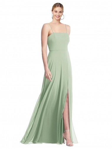 Soft Chiffon Trumpet Long Sleeveless Low Back Formal Evening Gown / Bridesmaid Dress Sheffield