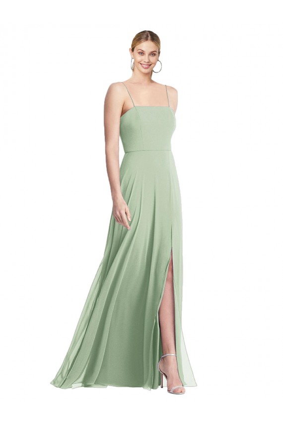 Soft Chiffon Trumpet Long Sleeveless Low Back Formal Evening Gown / Bridesmaid Dress Sheffield