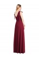 Soft Chiffon Trumpet Long Sleeveless V-Back Front Slit Bridesmaid Dresses Sheffield