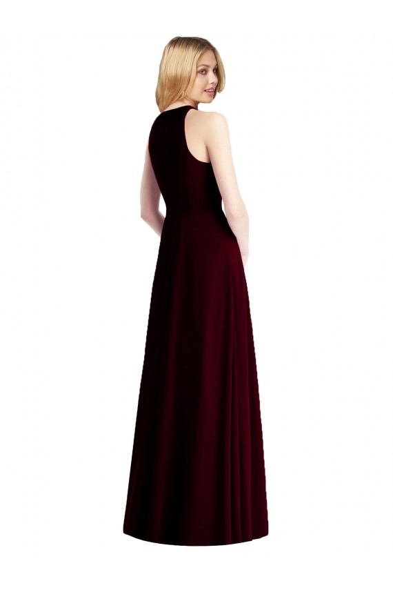 Luxe Chiffon Trumpet Long Sleeveless Semi Formal Evening Dress / Bridesmaid Dress Sheffield
