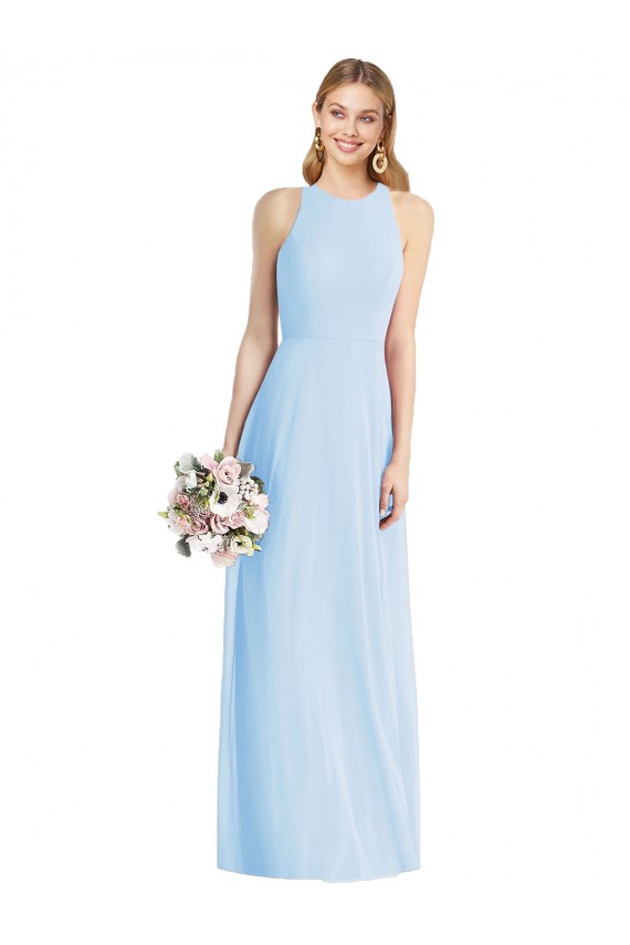 Luxe Chiffon Trumpet Long Sleeveless Semi Formal Evening Dress / Bridesmaid Dress Sheffield