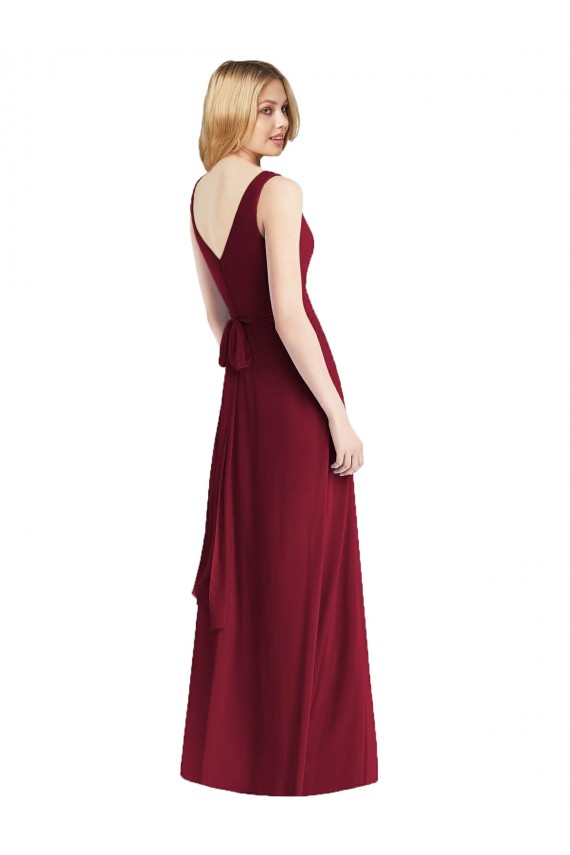 Chiffon A-Line Sleeveless Burgundy Bridesmaid Dress Sheffield