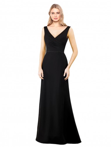 Soft Chiffon A-Line Long Sleeveless V-Back Prom Dress / Bridesmaid Dress Sheffield