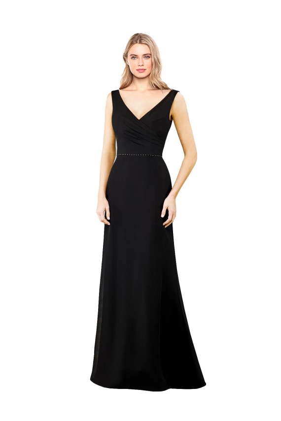 Soft Chiffon A-Line Long Sleeveless V-Back Prom Dress / Bridesmaid Dress Sheffield