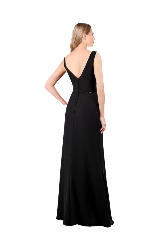 Soft Chiffon A-Line Long Sleeveless V-Back Prom Dress / Bridesmaid Dress Sheffield