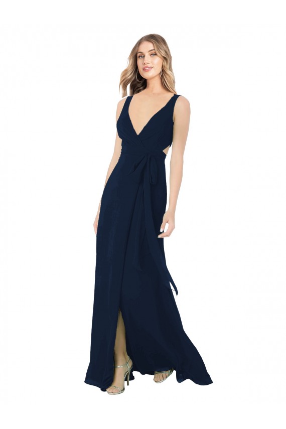 Chiffon Long Sleeveless Bridesmaid Dress / Evening Dress Sheffield
