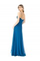 Soft Chiffon A-Line Long Sleeveless Peacock Blue Bridesmaid Dress Sheffield